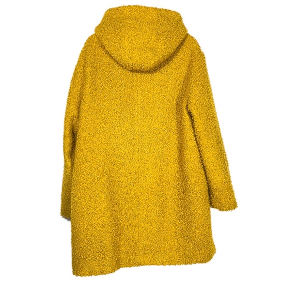 Gold Halogen Three Quarter Length Hooded Poodle Coat with Button Front & Pockets - Picture 4 of 5